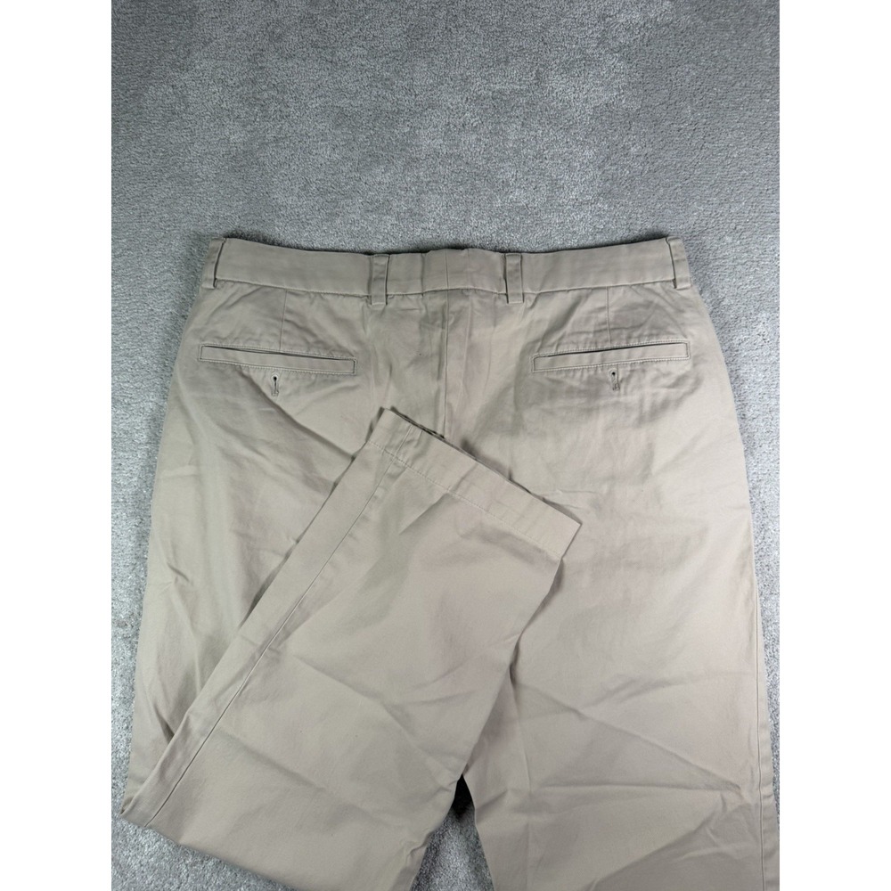 Brooks Brothers Flat Front Chino Milano Fit Khaki Pants Mens 33x30 Beige Cotton